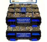 TEMU 919 Piezas Kit de de Resistencia, Zincado , Grado 8.8 Métrico M4 M5 M6 M8, Tuercas, Tornillos y Arandelas con de Almacenamiento Cara para al DIY y Profesionales