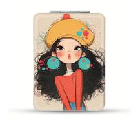TEMU a con pendientes grandes, un espejo de cara, con un diseño dual para , con una abatible para proteger la superficie del espejo. Proporciona una realista para el diario un regalo ideal para Fa.