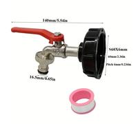 TEMU Adaptador de grifo duradero para IBC S60 X 6 gruesa a conector de 1/2'', válvula de repuesto, accesorio de válvula para jardín y hogar, grifo