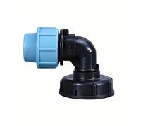 TEMU Adaptador para IBC de 32 mm - Junta de Tubería de Plástico PE de T para Jardín, Duradero con Extremos Roscados en y Azul, Compatible con IBC y Sistemas de Agua, Conexión Rápida, Diseño de