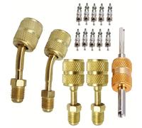 TEMU Adaptador R410a para mini split, adaptador de vacío para carga, estirado hembra 5/16 1/4, extractor de de válvula, 10 de válvula, para servicio de HVAC y refrigeración