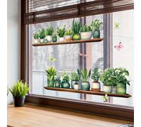 TEMU Adhesivo de pared con mariposas para estante de macetas verdes , adhesivos decorativos autoadhesivos para ventanas y vidrios