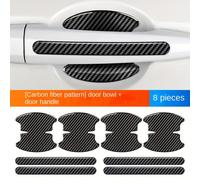 TEMU Adhesivo universal para puerta de coche con forma de de fibra de carbono, modificación personalizada, decoración, adhesivo protector, asa de de puerta de fibra de carbono, tira anticolisión