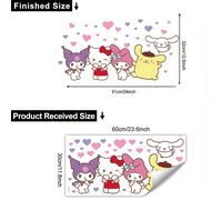 TEMU Adhesivos de pared con diseño de Hello Kitty, Kuromi, Melody y , decoración para el hogar, perfectos para , dormitorio, entrada y pared de