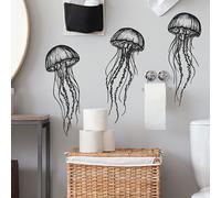 TEMU Adhesivos Decorativos de Medusas para Pared, Pegatinas Autoadhesivas Removibles para Baño y Dormitorio, Gráficos 2D No 3D, 30*90cm/11.8*35.4 pulgadas