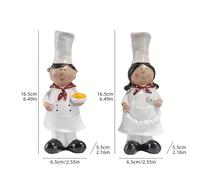 TEMU Adorno de chef pareja estilo europeo, de resina, adecuado para decoración de mesa en cocina de restaurante, panadería, cafetería