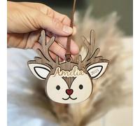 TEMU Adorno Navideño de Reno de Madera Personalizado: a Tu Elección