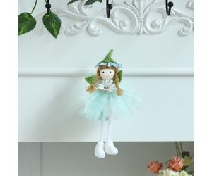 TEMU Adornos Colgantes de Primaveral con Falda Bufante y Flores de Gasa, Muñecas Ángel para Niños - Regalos de Decoración Navideña para el Hogar