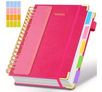 TEMU Agenda A5 de con Regla - Cubierta de Cuero Sintético Rosa, 300 Páginas, Papel de 100GSM, Diseño de Líneas y Encuadernación Ideal para Trabajo, , Planificación - Cuaderno Compacto