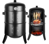 TEMU Ahumador para , barril para , parrilla de , bebedero de agua, 2 rejillas de parrilla, extractor de aire ajustable y termómetro, para , asar y cocinar, regalos de Navidad y Halloween