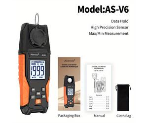 TEMU Aicevoos Medidor de Iluminancia Digital Portátil, Fotómetro de Precisión, Medidor de Luminancia Lux, Probador , Tester de Iluminancia, Luxímetro