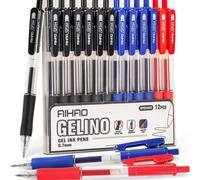TEMU AIHAO Bolígrafos de Gel Retráctiles, Punta Media 0.7mm, Bolígrafo de Tinta Surtidos para Diarios, Notas, Dibujar, Dibujo, Escritura , Sin Manchas ni Derrames, con Agarre , 12pcs