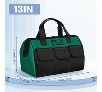 TEMU Airaj Bolsa de Herramientas para Electricistas 1680D Oxford Resistente - Organizador de Capacidad Antidesgarro con Múltiples Compartimentos, Bolso Duradero para Trabajo Eléctrico, Verde