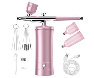 TEMU Aire de para Uñas Inalámbrico Portátil Kit de Aerógrafo con Compresor de Presión Recargable Máquina de Pulverización de Aerógrafo con Boquilla de 0.3Mm para Pintar Maquillaje Pastel