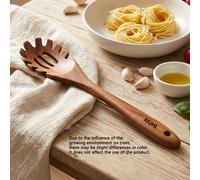 TEMU AIUHI 1pc - Cuchara de pasta de madera de 99G con púas, tenedor para servir espaguetis, utensilio de cocina de madera para servir espaguetis, herramienta de cocina para y colar