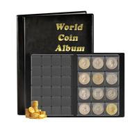 TEMU Álbum de monedas de 360 bolsillos de gran capacidad, libro porta monedas, estuche de exhibición y almacenamiento para coleccionistas, bolsillos para centavos, cuartos de dólar, insignias y sellos
