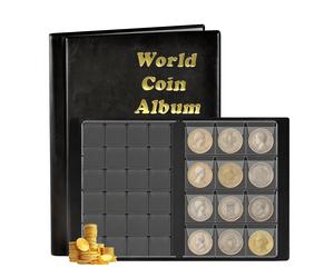 TEMU Álbum de monedas de 360 bolsillos de gran capacidad, libro porta monedas, estuche de exhibición y almacenamiento para coleccionistas, bolsillos para centavos, cuartos de dólar, insignias y sellos