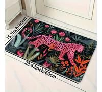 TEMU Alfombra de Área con Estampado de Leopardo Rosa de - 8mm de Grosor, Alfombra de Poliéster Lavable a Máquina para , Dormitorio, Cocina y Decoración de Entrada, Alfombras para