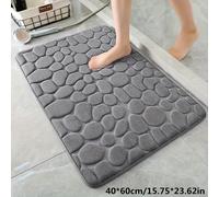 TEMU Alfombra de baño de espuma viscoelástica súper , tapete de baño antideslizante, de guijarros - Secado rápido, antideslizante, lavable a máquina - para la decoración del baño y la ducha