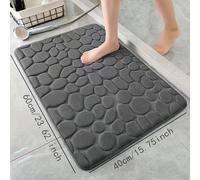 TEMU Alfombra de baño ultra con diseño de guijarros - secado rápido, lavable a máquina - ideal para decoración de baño y seguridad en la ducha, suministros de baño para Navidad