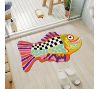 TEMU Alfombra de baño y de pez , alfombra de baño multicolor con alfombra absorbente de dibujos animados, adecuada para ducha y bañera, secado rápido, ultra , duradera y lavable a máquina