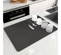 TEMU Alfombrilla Antideslizante y Absorbente para Secar Platos, Ideal para Encimeras de Cocina y Baño - Escurridor de Platos con Base Antideslizante, Resistente al para Fregaderos, y Lavabos