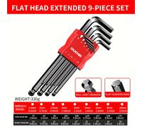 TEMU Allen de Brazo Largo con Esférico, Hexagonales de Acero , Torx Estrella, Llave de Cabeza Hexagonal para Reparación de Coches y Bicicletas, Herramientas Manuales