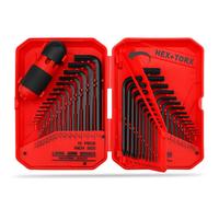 TEMU Allen SEDY: Juego de 41 piezas de llaves hexagonales y Torx con mango de par, estándar SAE (0.028"-3/8"), métrico (0.7mm-10mm) y Torx (T9-T50) en estuche de almacenamiento, acero de térmicamente