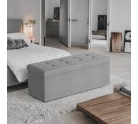 TEMU Almacenamiento Ottoman Reposapiés Taburete, de Almacenamiento Acolchado, Puff Almacenaje, Plegable, de Cama, 38 x 110 x 38 cm, para , Dormitorio, Entrada, Max capacidad 300 kg
