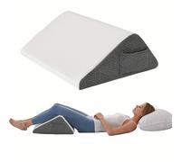 TEMU Almohada de para Dormir de Espalda, Almohada de Pierna en Cuña, Almohadas de Espuma de Poliuretano para Piernas, Almohada Triangular para Elevación de Piernas