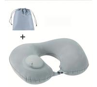 TEMU Almohada de Viaje con Soporte para Cuello de U con Presión de Aire - Portátil y Plegable para Coches y en