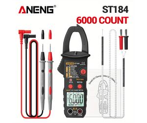 TEMU ANENG ST184 Multímetro Digital de Pinza 6000 Cuentas Profesional Medidor RMS AC/ Voltaje Corriente Hz Capacitancia Ohm