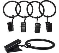 TEMU Anillos para cortinas con ganchos de presión, anillos de metal inoxidable a prueba de para cortinas, 1.5 pulgadas de diámetro interior, ganchos para colgar cortinas