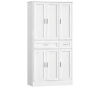TEMU Armario de Cocina, Buffet con Estantería de en la Parte Trasera de , Aparador con 6 Puertas y 2 Cajones Grandes, Estilo Moderno, Cocina, , 40 x 92 x 180 cm