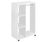 TEMU Armario HOMCOM con Ruedas, Organizador de Estantes Abiertos para Colgar Ropa de Dormitorio 80x40x128cm
