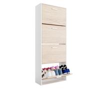 TEMU Armario para zapatos con 4 compartimentos de solapa, mueble de madera para almacenar 24 , organizador de entrada que