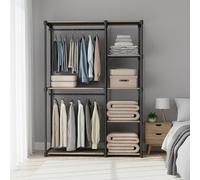 TEMU Armario Plegable , con Barra para Abrigos y Rieles para Ropa, para Dormitorio, Vestidor, 43 x 124 x 182 cm,