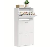 TEMU Armario zapatero de 1 pieza cajones plegables, estante y divisores ajustables, capacidad para 14-18 de zapatos, para pasillos y salas de estar, estilo moderno, 58 x 118 cm, /