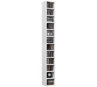 TEMU Arreglos para de almacenamiento de columna HOMCOM con 12 compartimentos para CD y DVD, capacidad de 204 CD, 21 x 20 x 175 cm,