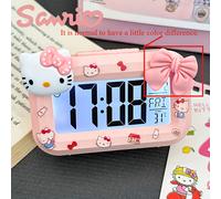 TEMU [Autorizado por Sanrio] Despertador de Hello Kitty, Despertador noctilucente de anime Sanrio, Reloj de dibujos animados para dormitorio, Regalo de decoración de escritorio