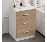 TEMU BAKAJI Mesa de Noche Cajones, Diseño Moderno con Tiradores de Metal, Madera MDF, Mueble para el Hogar, Tamaño 68 x 40 x 38 cm, Acabado y