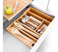TEMU Bandeja de Cubiertos Extensible con Soporte de Montaje y Telescópico, Ahorra . Ideal para Cubiertos, Material de Oficina, Utensilios, Etc. (22 x 33 x 2 cm)