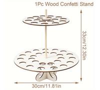 TEMU Bandeja de de de Madera de 2 Niveles, Soporte de Papel DIY para Agradecimientos, Suministros para y , Decoración Rústica para Fiestas de Boda, Soporte para Conos de