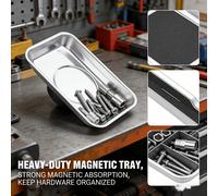TEMU Bandeja Magnética de Almacenamiento para Tornillos, Pernos y Vasos - Bandeja Magnética Resistente para Pernos, Organizador Magnético de Herramientas de Hardware de Grado Industrial