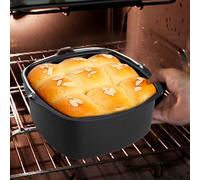 TEMU Bandeja para Hornear, Freidora de Aire Caliente Cuadrada, Molde para Hornear con de Piedra, Seguro para Lavavajillas, Acero de Aluminio, Calidad, Molde para Pasteles de Freidora de Aire