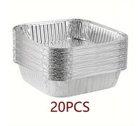TEMU Bandejas de Aluminio Desechables de 8" x 8" para Hornear, Cuadradas y Resistentes, 10/20pcs Moldes para Cocinar Pan , Bandejas de Aluminio, Moldes para Hornear y Asar