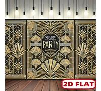 TEMU Banner 2D Art Deco, 1 Pieza, 8x6 Pies de Poliéster Tejido, Orientación Multifuncional, Sin Necesidad de Electricidad, Decoración para , Fotografía y Accesorios de Estudio