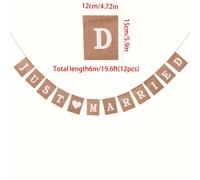 TEMU Banner de Tela de "" con Detalles de - Decoración Rústica para al , Despedidas de Soltera y Recepciones - No Necesita Electricidad, Adornos para Fiestas de Boda, Elegante, Natural