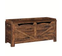 TEMU Banqueta para Zapatos, de 100cm con de Almacenamiento, Peana Asiento, 2 Bisagras de Seguridad, Armario de Almacenaje, para Pasillo, , X Estable con Techo, Marrón Vintage, Baúles