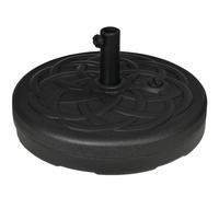 TEMU Base de Sombrilla de PE Redonda Soporte de Parasol 2, 5 kg para Postes de 38mm/48mm Rellenable de Arena 35 kg y Agua 25L Ø56x30, 5 cm Negro